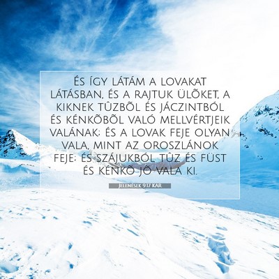 Jelenések 9:17 KAR Bibliai verskép