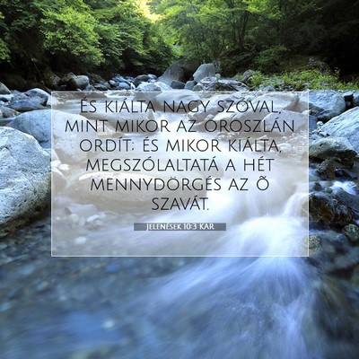 Jelenések 10:3 KAR Bibliai verskép