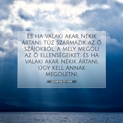 Jelenések 11:5 KAR Bibliai verskép