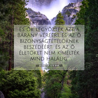 Jelenések 12:11 KAR Bibliai verskép