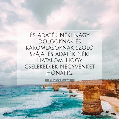 Jelenések 13:5 KAR Bibliai verskép