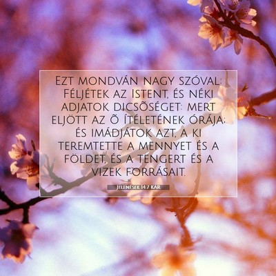 Jelenések 14:7 KAR Bibliai verskép