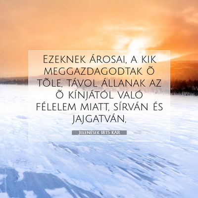 Jelenések 18:15 KAR Bibliai verskép
