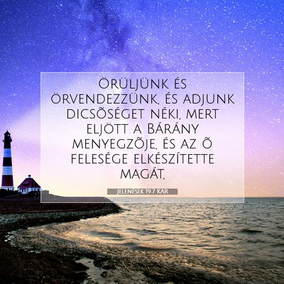 Jelenések 19:7 KAR Bibliai verskép