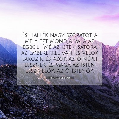 Jelenések 21:3 KAR Bibliai verskép