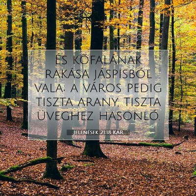 Jelenések 21:18 KAR Bibliai verskép